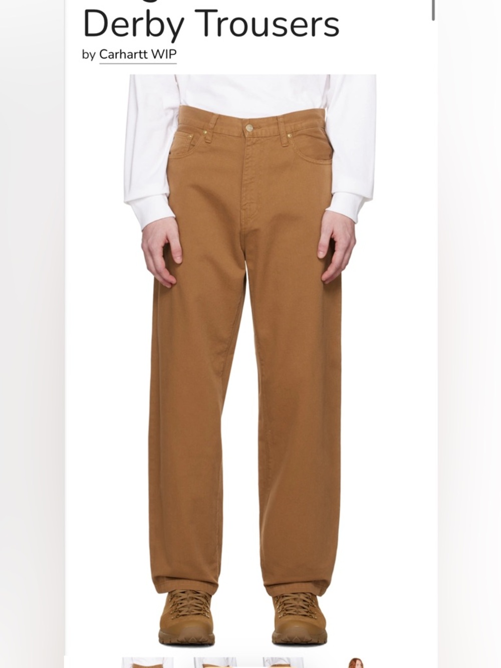 Carhartt Work In Progress Brown Derby Trousers